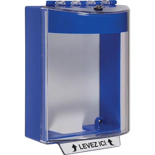 STI 13210NB-FR Surface Mount Universal Stopper, No Label, Message Hood, Blue