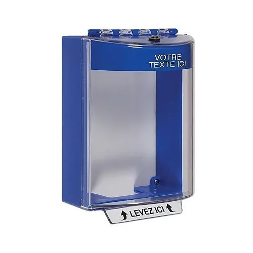 STI-13220CB-FR Universal Stopper Dome Cover and Hood with Horn, Surface Mount, Blue