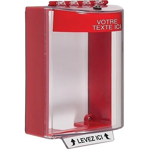 STI 13220FR-FR Universal Stopper Surface Mount Housing with Horn, French Fire Label