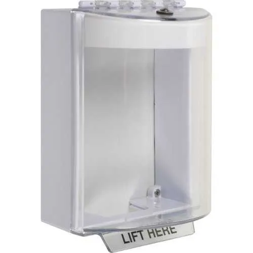 STI 13220NW Universal Stopper Dome Cover, Surface Mount, Label Hood with Horn, No Label, White