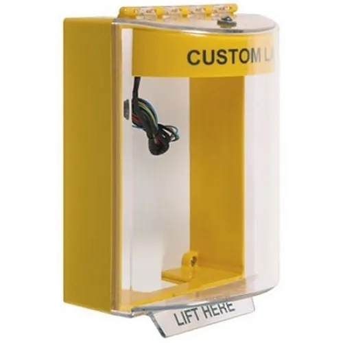 STI STI-13230CY Universal Stopper Dome Cover with Hood, Horn and Relay, Surface Mount, Custom Label, Yellow