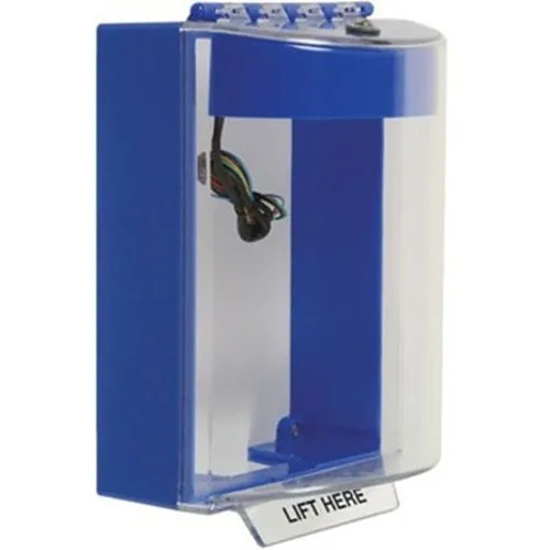 STI 13230NB Universal Stopper Dome Cover, Surface Mount, Label Hood with Horn and Relay, No Label, Blue