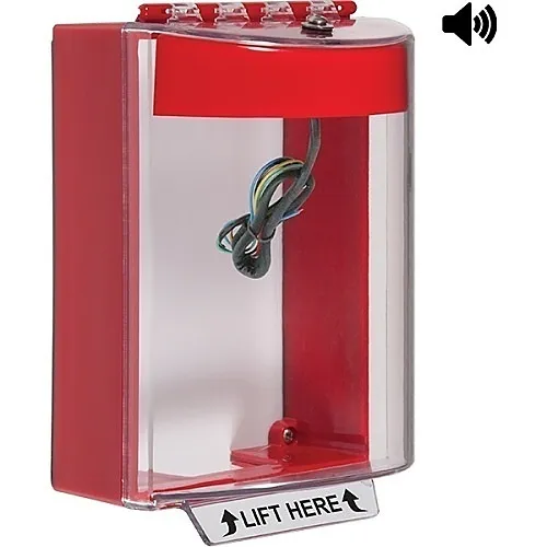 STI 13230NR Universal Stopper with Horn and Relay Surface Mount, No Label, Red