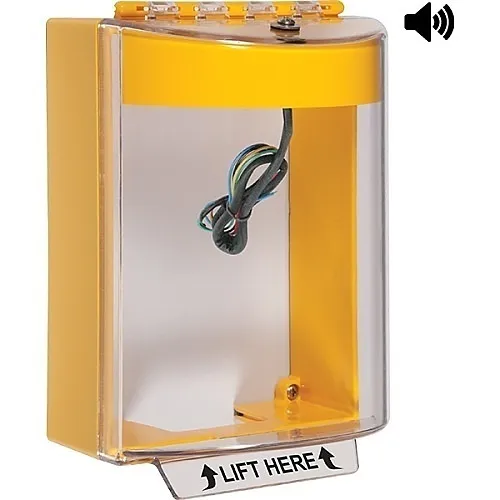 STI 13230NY Universal Stopper with Horn and Relay Surface Mount, No Label Included, Yellow