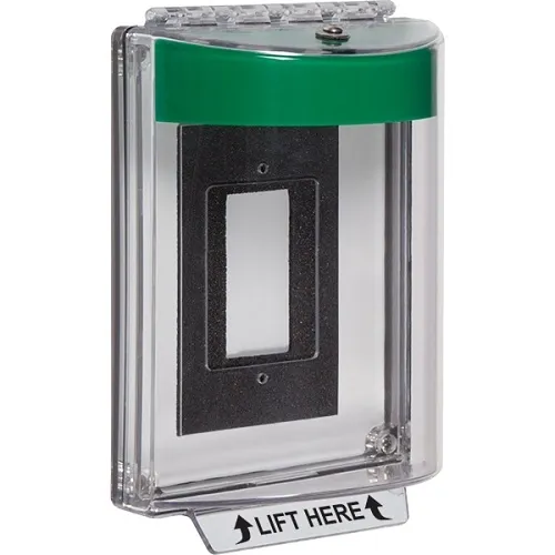 STI-13310NG Universal Stopper without Horn Enclosed Flush Back Box, No Label Included, Green