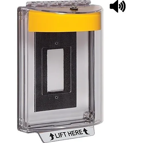 STI 13320NY Universal Stopper with Horn Enclosed Flush Back Box, No Label Included, Yellow
