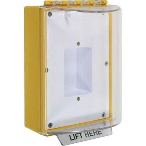 STI 13400NY Universal Stopper Dome Cover, Enclosed Back Box and Sealed Mounting Plate, No Hood, No Label, Yellow