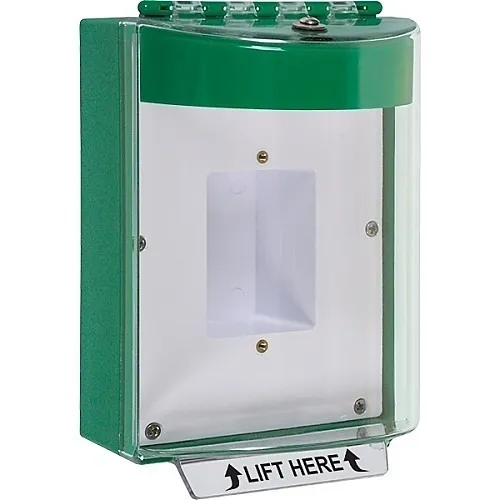 STI 13410NG Universal Stopper without Horn Enclosed Back Box Sealed Mounting Plate, No Label Included, Green
