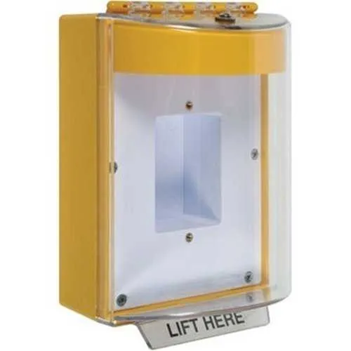 STI 13410NY Universal Stopper without Horn Enclosed Back Box Sealed Mounting Plate, No Label Included, Yellow