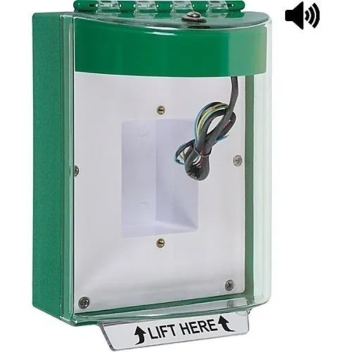 STI 13430NG Universal Stopper with Horn and Relay Enclosed Back Box Sealed Mounting Plate, No Label Included, Green