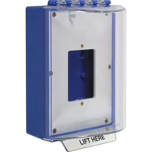 STI 13500NB Universal Stopper Dome Cover, Enclosed Back Box and Opened Mounting Plate, Blue