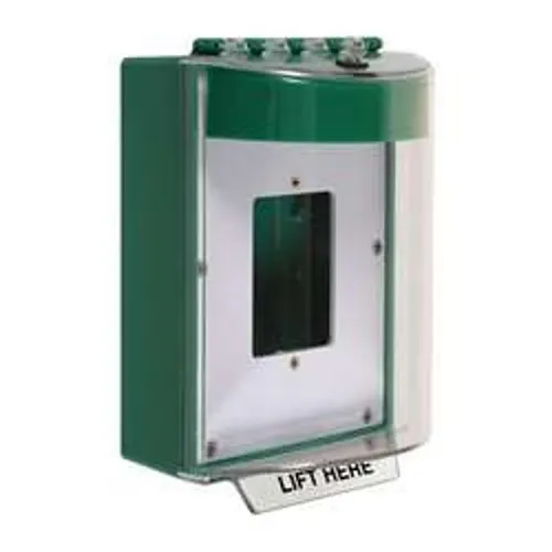STI 13510NG Universal Stopper without Horn Enclosed Back Box Open Mounting Plate, No Label, Green