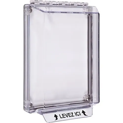 STI-14000NC/FRE Universal Stopper Flush Mount Housing, No Horn, French Label, Clear