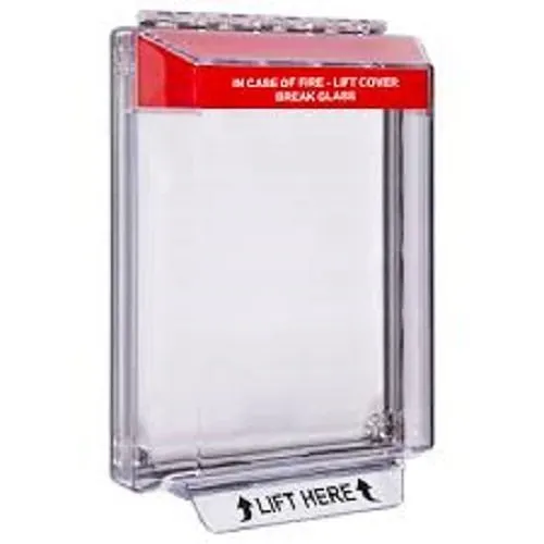 STI 14010FR Universal Stopper Low Profile Dome Cover, Flush-Mount, Label Hood, Fire Label, Red