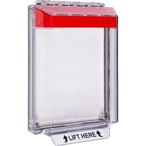STI-14010NR Universal Stopper Low Profile Cover, Flush Mount, No Label, Red Housing, Red