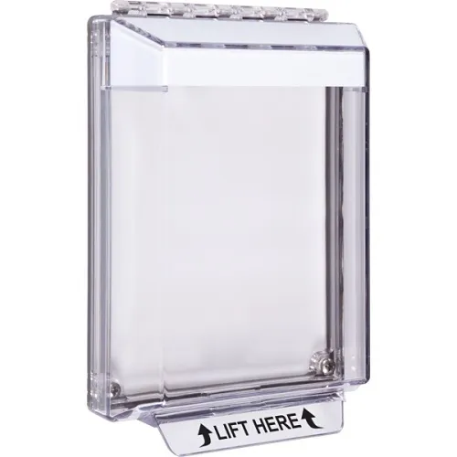 STI-14010NW Universal Stopper Low Profile Cover, Flush Mount, No Label, Red Housing, White