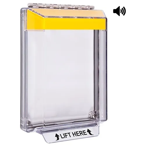 STI-14020NY Universal Stopper Low Profile Cover and Hood with Horn, Flush Mount, No Label, Yellow