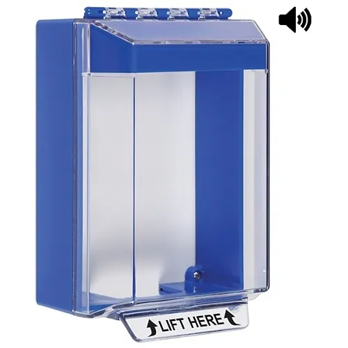 STI STI-14220NB Universal Stopper Low Profile Cover Surface Mount and Hood with Horn, No Label, Blue