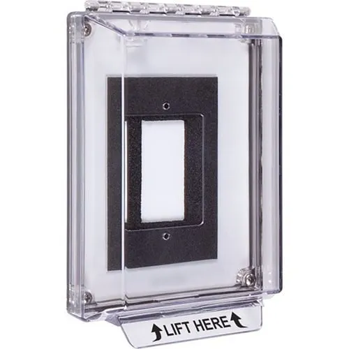 STI 14300NC Universal Stopper Low Profile Dome Cover, Enclosed Flush Back Box, No Hood, No Label, Clear