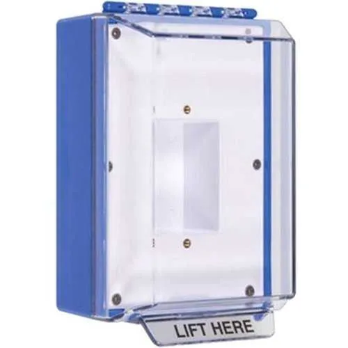 STI 14400NB Universal Stopper Low Profile Dome Cover, Enclosed Back Box and Sealed Mounting Plate, No Hood, No Label, Blue