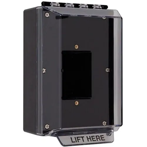 STI 14400NK Universal Stopper Low Profile Dome Cover, Enclosed Back Box and Sealed Mounting Plate, No Hood, No Label, Black