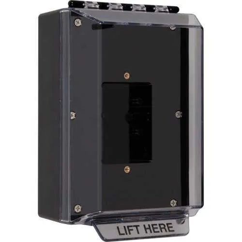 STI 14500NK Universal Stopper Low Profile Dome Cover, Enclosed Back Box and Open Mounting Plate, No Hodd, No Label, Black