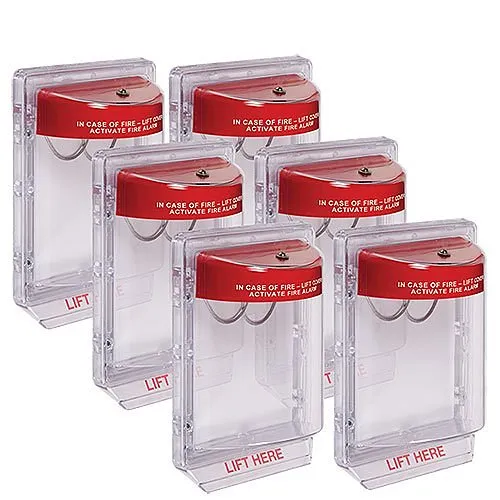 STI 3150CP6 Weather Stopper without Horn with Clear Spacer, Fire Label, Red, 6-Pack