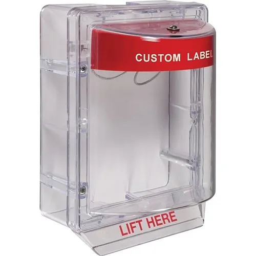 STI 3150CR Weather Stopper without Horn with Clear Spacer, Custom Label, Red