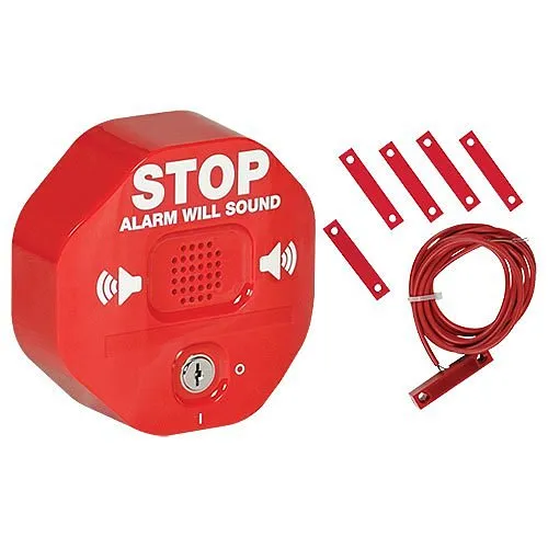 STI 6402 Exit Stopper Multifunction Door Alarm for Double Door, 95 or 105 dB Alarm when Activated, not for outdoor use