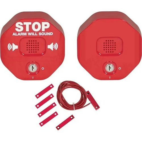 STI 6404 Exit Stopper for Double Door with Remote Horn, 95 or 105 dB Alarm when Activated, not for outdoor use