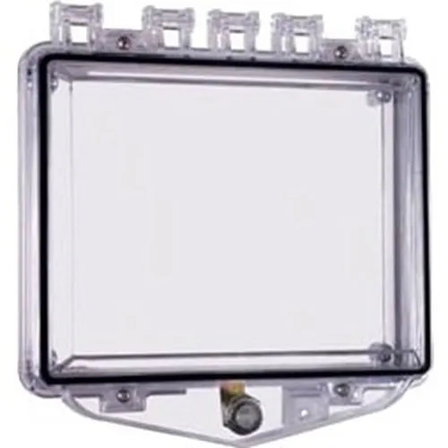 STI 7510E Polycarbonate Enclosure with Open Conduit Back Box for Flush Mount Applications and Exterior Key Lock, Clear