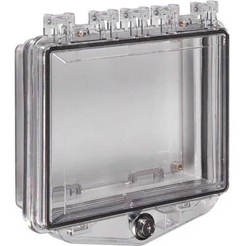 STI 7510F Polycarbonate Enclosure with Enclosed Back Box and Exterior Key Lock, Clear