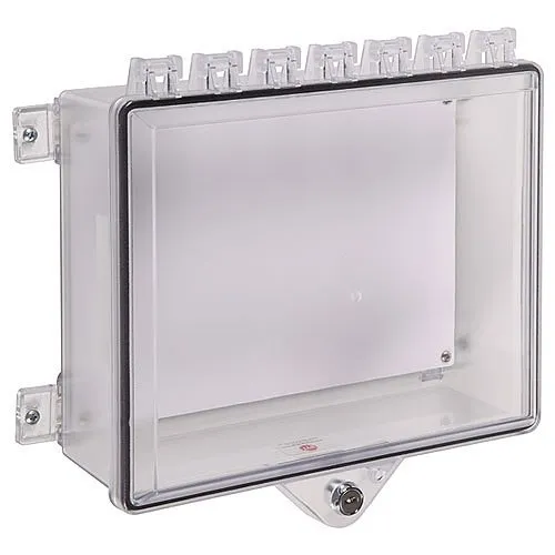 STI 7520 NEMA 4X Protective Cabinet with Backplate and Key Lock, Clear