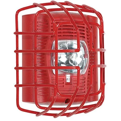 STI 9705-R Horn/Strobe/Speaker Damage Stopper, Flush Mount, 7.40"H 6.15"W 3.39"D, 9-Gauge Steel Wire Coated Guard, Red