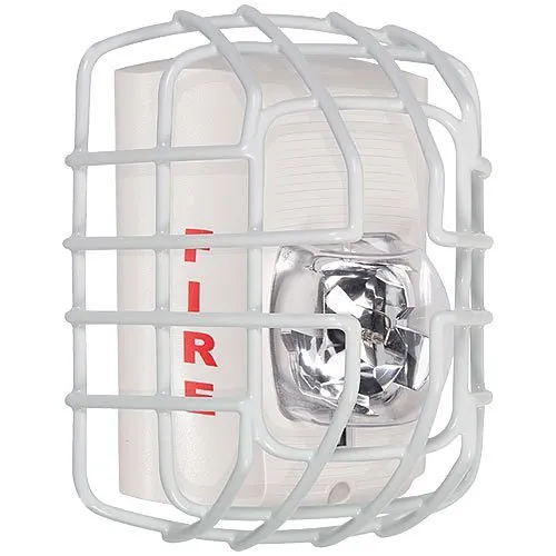 STI 9705 Horn/Strobe/Speaker Damage Stopper, Flush Mount, 7.40"H 6.15"W 3.39"D, 9-Gauge Steel Wire Coated Guard, White