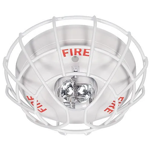 STI STI-9711 Horn/Strobe/Speaker Damage Stopper, Flush Mount, 8.26 in H x 8.26 in W x 3.54 in D, 9-Gauge Steel Wire Coated Guard, White (Protects System Sensor SPECTRAlert Advance Series)