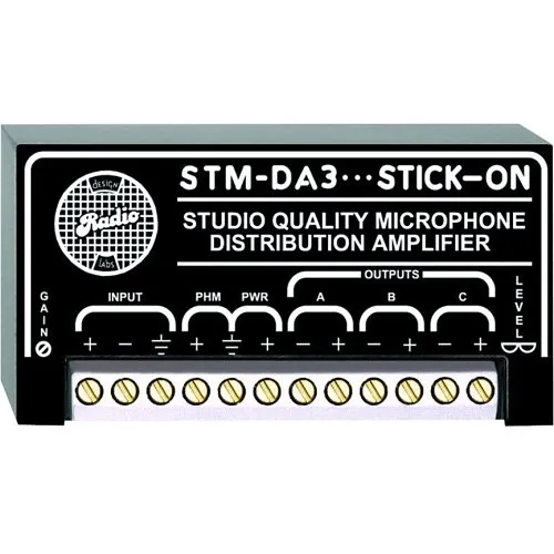 RDL STM-DA3 Microphone Level Distribution Amplifier, 1x3