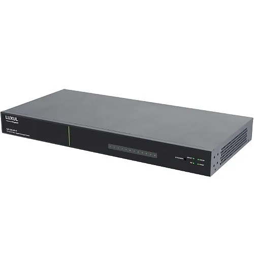 Luxul SW-505-8P-R 8 PoE+/2 RJ45/2 SFP Rear-Facing Ports, 1Gb L2/L3 Managed Switch, US Power Cord
