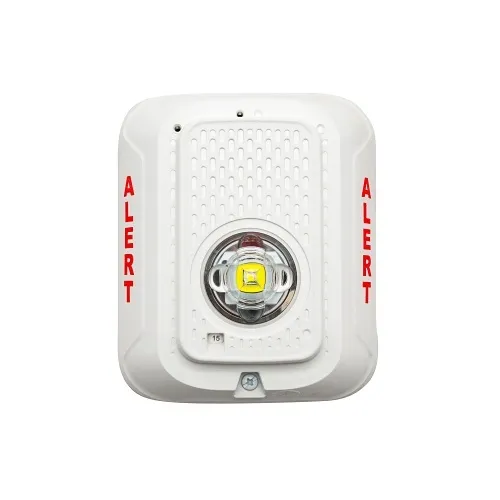 System Sensor SWLED-CLR-ALERT L-Series 2-Wire Wall-Mount Strobe with LED, "ALERT" Marking, White
