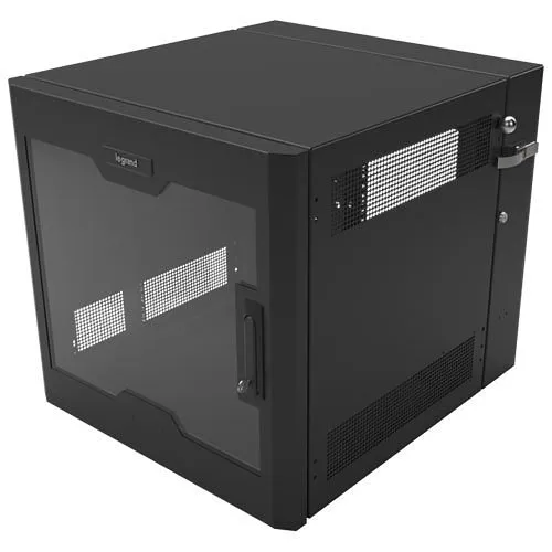 Ortronics SWM12RUPL-26-26 Swing Out Wall Mount Cabinet, 12RU X 26d, Plexiglass Door