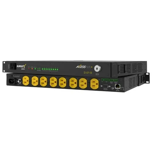 SurgeX SX-AEP-159 Axess Elite Plus 9 Outlet Rackmount, 1U RS, 12A Surge Eliminator, IP Connected