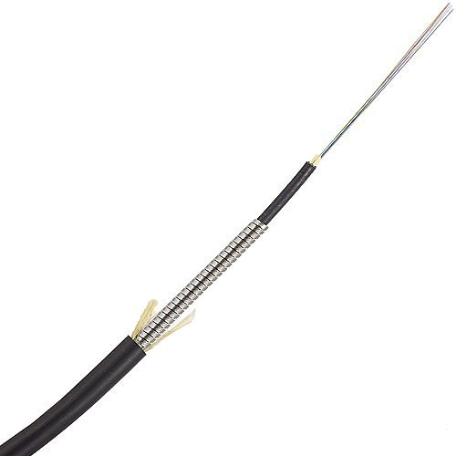 TiniFiber TF12-OS2-PLO 12-Fiber Plenum Indoor / Outdoor Armored Fiber Optic Cable, OS2, 250um