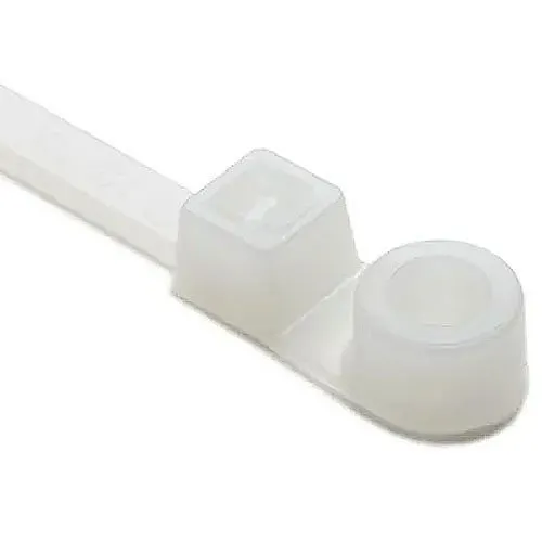 HellermannTyton T50MR9C2 1-Piece Cable Tie/Screw Mount, 8.5" Long, #10 Screw, 1.8" Max Bundle Dia, 50lb, PA66, 100-Pack, Natural