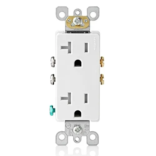 Leviton T5825-W Receptacle Tract Decora, Duplex, 20A, 125V, White