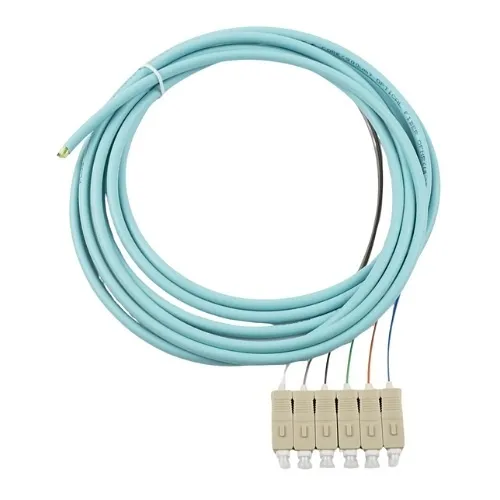Lynn Electronics T6-L119-BL-4RD-003M 6-Fiber 900um Pigtail, OM4 50/125 Multimode Simplex, 3m