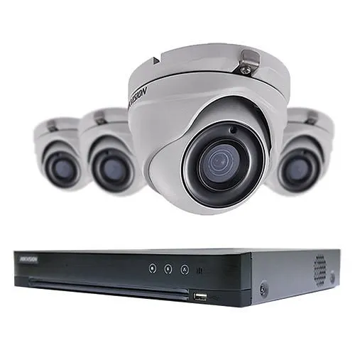 Hikvision T7204U1TA4 TurboHD 5-Piece Kit, (1) DS-7204HUI-K1 DVR, 1TB HDD (4) DS-2CE56H0T-ITMF 5MP Cameras