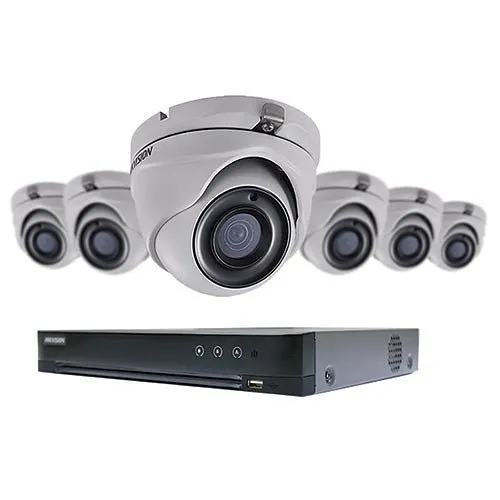 Hikvision T7208U2TA6 TurboHD 7-Piece Kit, (1) DS-7208HUI-K2 DVR, 2TB HDD (6) DS-2CE56H0T-ITMF 5MP Cameras