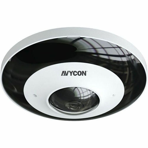 AVYCON AVC-PNN61FLT Diversity Series 6MP Weatherproof Fisheye IP Camera, 360° Panoramic Lens, Black/White