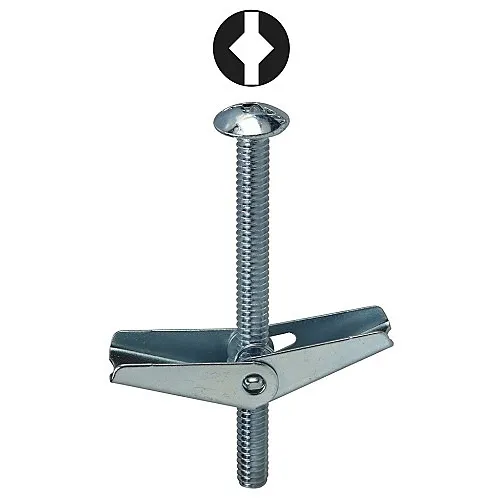 Dottie TB362DS Bolt, 3/16" 2" Square/Slotted Mushroom Head Toggle