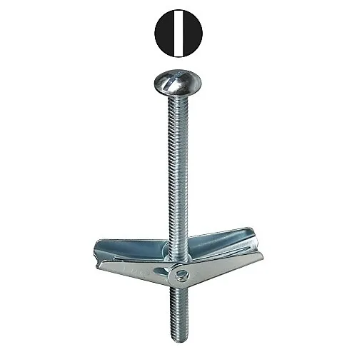 Dottie TB385 Bolt, 3/8" 5" Slotted Mushroom Head Toggle Bolt
